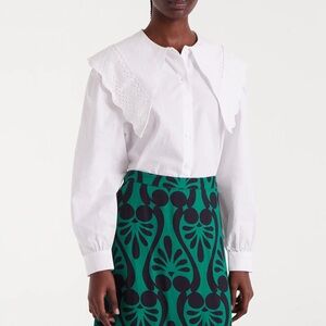 Compania Fantastica Peter Pan Collar Lapel Button Down Shirt NWT!